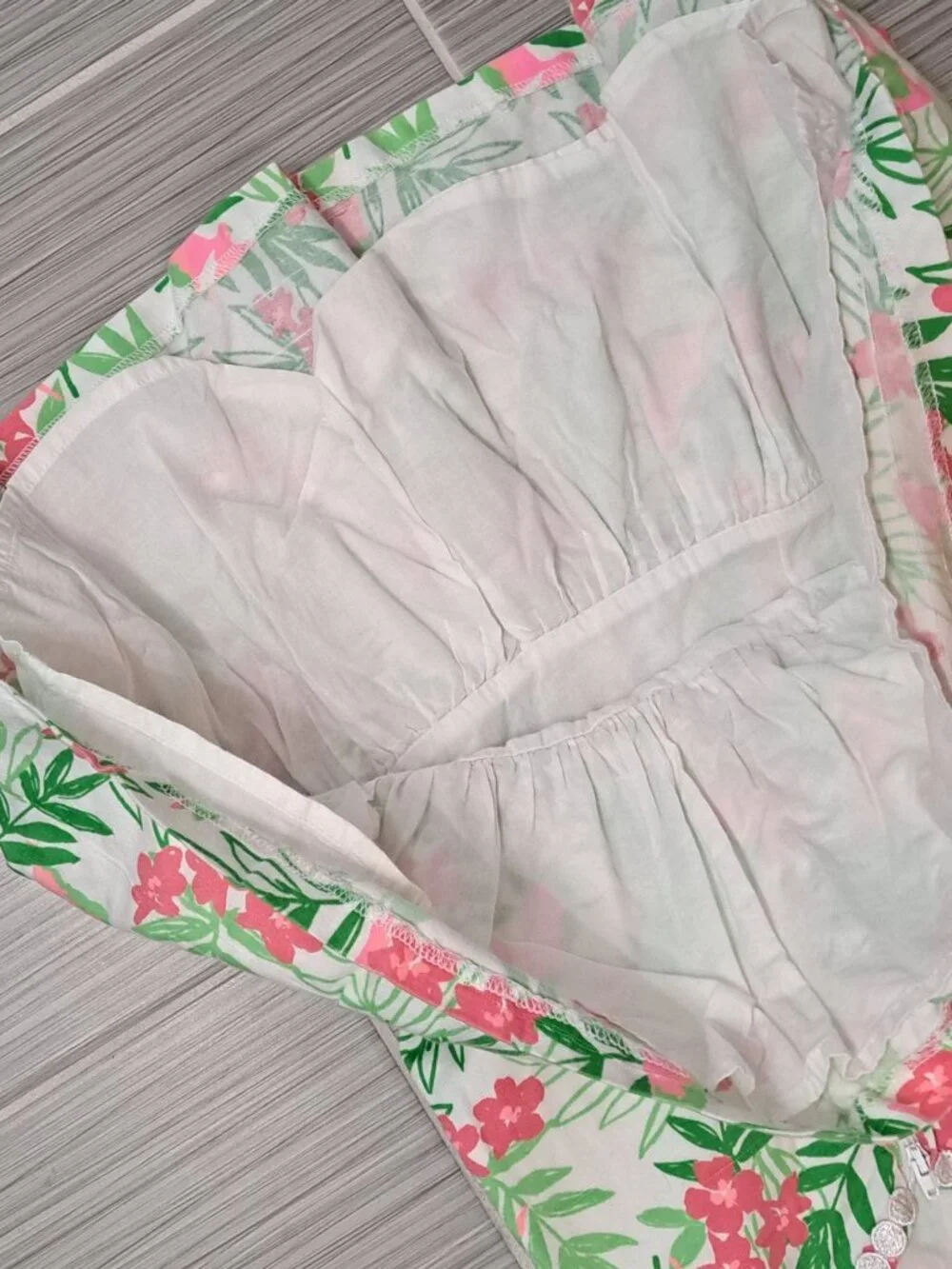 Janie and Jack 4 Floral Print Girls Sleeveless Dress Lace Trim Pink Sundress - Picture 6 of 9